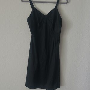 Charmode Vintag black nylon full slip dress size 36 black lingerie, lounge wear